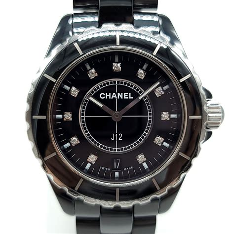 chanel j12 black ceramic diamond|chanel j12 watch mens.